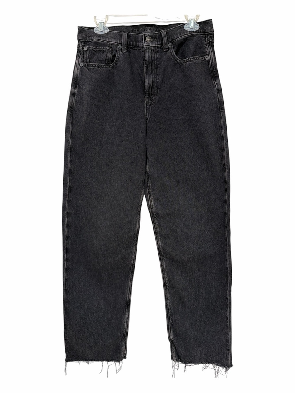 American Eagle Outfitters High-Rise Black Baggy Straight Strigid Jeans